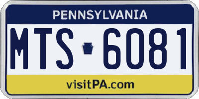 PA license plate MTS6081