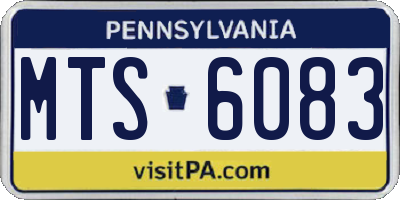PA license plate MTS6083