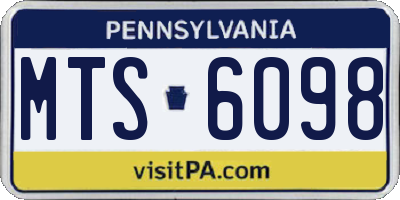 PA license plate MTS6098