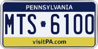 PA license plate MTS6100