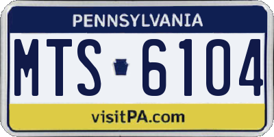 PA license plate MTS6104