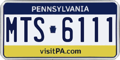 PA license plate MTS6111