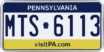 PA license plate MTS6113