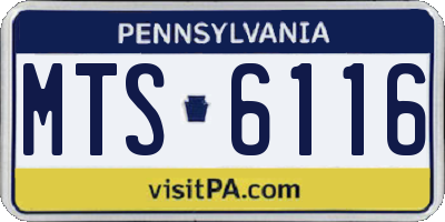 PA license plate MTS6116