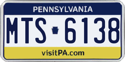 PA license plate MTS6138
