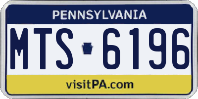 PA license plate MTS6196