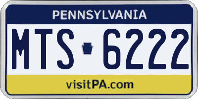 PA license plate MTS6222