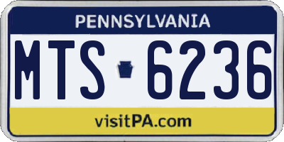 PA license plate MTS6236