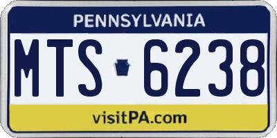 PA license plate MTS6238
