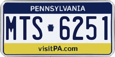 PA license plate MTS6251