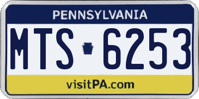 PA license plate MTS6253