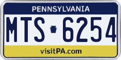 PA license plate MTS6254