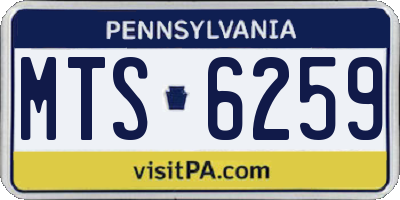 PA license plate MTS6259