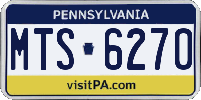 PA license plate MTS6270
