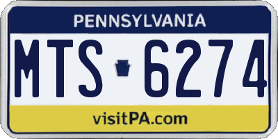 PA license plate MTS6274