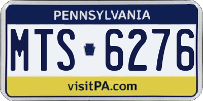 PA license plate MTS6276
