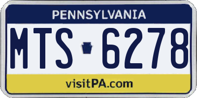 PA license plate MTS6278