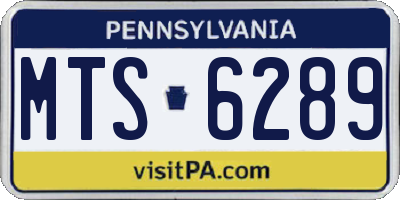 PA license plate MTS6289