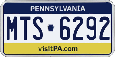 PA license plate MTS6292