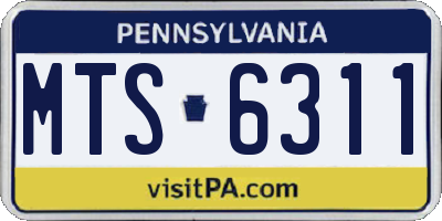 PA license plate MTS6311