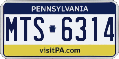 PA license plate MTS6314