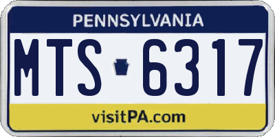 PA license plate MTS6317