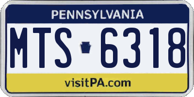 PA license plate MTS6318