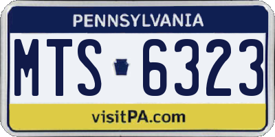 PA license plate MTS6323