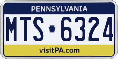 PA license plate MTS6324