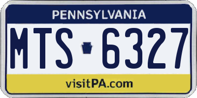 PA license plate MTS6327