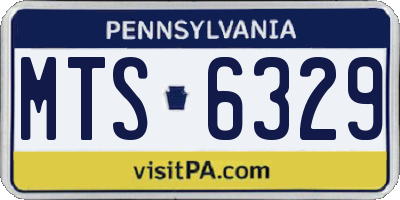 PA license plate MTS6329
