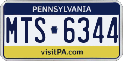 PA license plate MTS6344