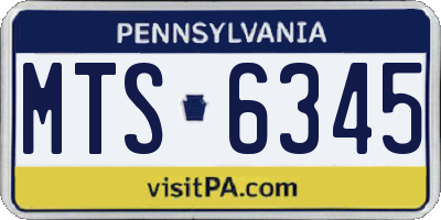 PA license plate MTS6345
