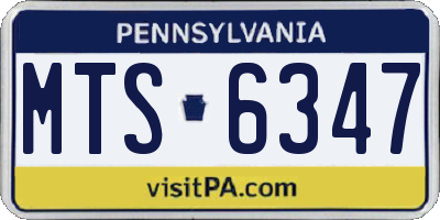 PA license plate MTS6347