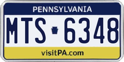 PA license plate MTS6348