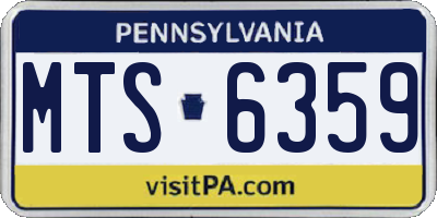 PA license plate MTS6359