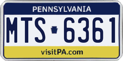PA license plate MTS6361