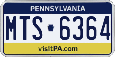 PA license plate MTS6364