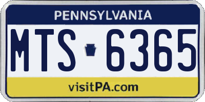 PA license plate MTS6365