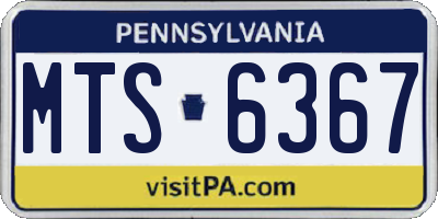 PA license plate MTS6367