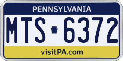 PA license plate MTS6372