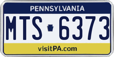 PA license plate MTS6373