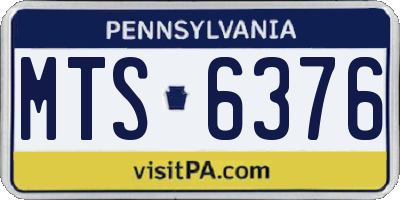PA license plate MTS6376