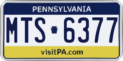 PA license plate MTS6377