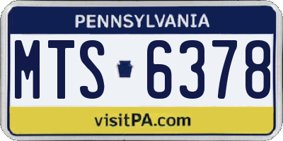 PA license plate MTS6378