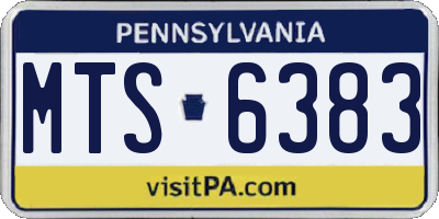 PA license plate MTS6383