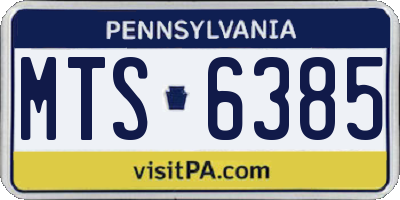 PA license plate MTS6385