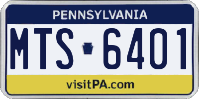 PA license plate MTS6401