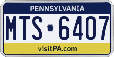 PA license plate MTS6407