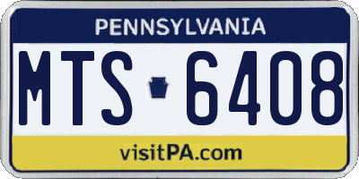 PA license plate MTS6408